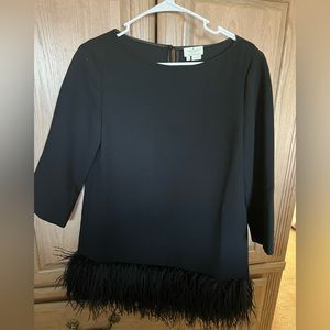 Kate spade feathered black dress Size 2. Worn only once.